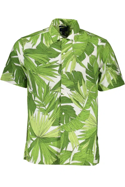 Shop Gant Chic Regular Fit Organic Cotton Men's Shirt In Green