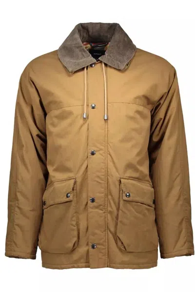Shop Gant Sophisticated Long-sleeve Jacket With Contrast Men's Collar In Brown