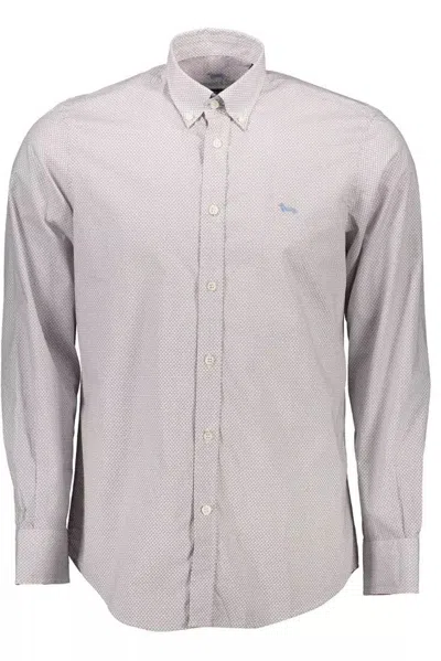 Shop Harmont & Blaine Elegant Cotton Long Sleeve Men's Shirt In White