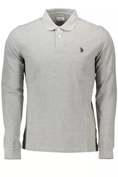 Shop U.s. Polo Assn U. S. Polo Assn. Elegant Long-sleeved Polo Shirt In Men's In Grey