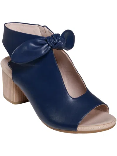 Shop Good Choice Kimora Womens Faux Leather Bow Peep-toe Heels In Blue