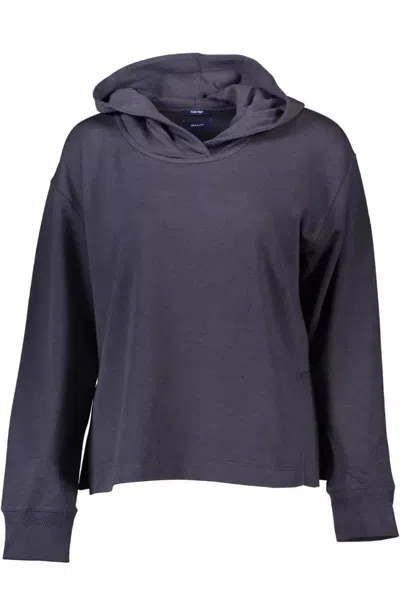 Shop Gant Chic Hooded Sweatshirt With Side Women's Slits In Blue