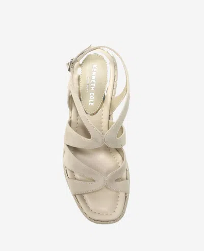 Kenneth Cole The Solace Platform Espadrille Wedge Sandal In Almond Suede