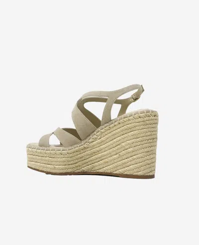 Kenneth Cole The Solace Platform Espadrille Wedge Sandal In Almond Suede