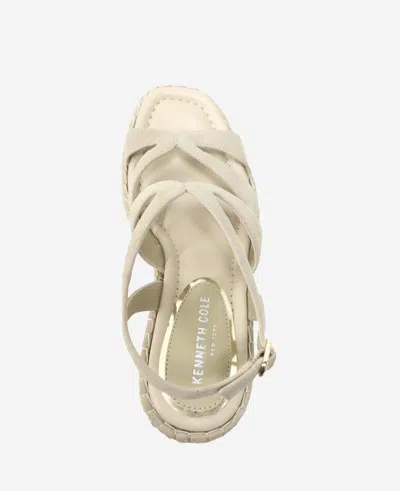 Kenneth Cole The Solace Platform Espadrille Wedge Sandal In Almond Suede