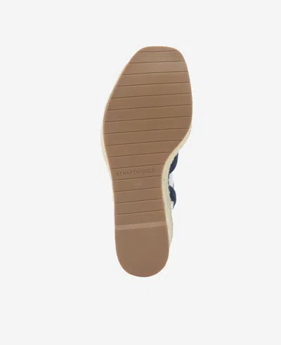 Kenneth Cole Women's Solace Strappy Espadrille Platform Wedge Sandals In Navy Suede