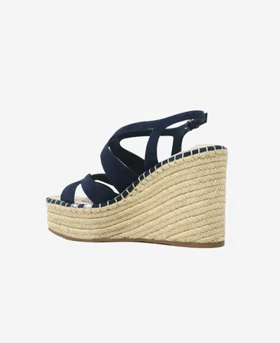 Shop Kenneth Cole The Solace Platform Espadrille Wedge Sandal In Navy Suede