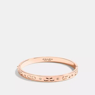 Shop Coach Outlet Signature Hinged Bangle In Multi
