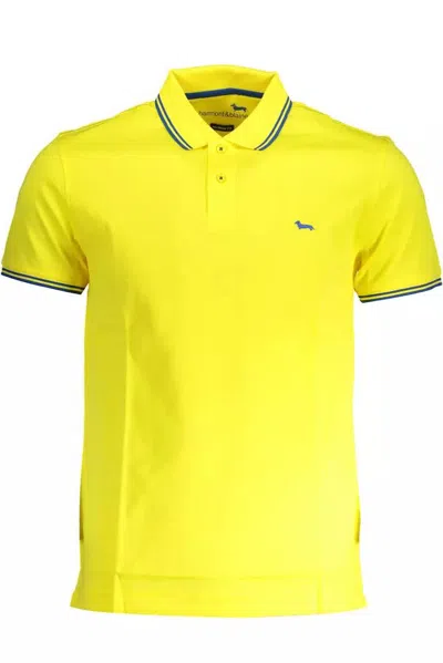 Shop Harmont & Blaine Chic Slim-fit Polo With Contrast Men's Detailing In Yellow