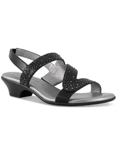 Shop Karen Scott Elinnaa Womens Embellished Slingback Wedge Sandals In Black