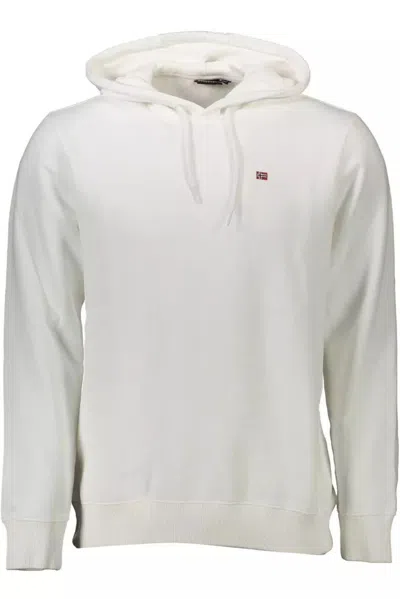 Shop Napapijri Chic Hooded Men's Sweatshirt In White