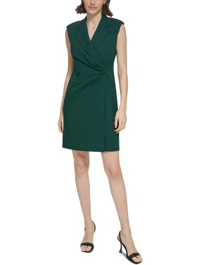 Shop Calvin Klein Womens Collar Polyester Sheath Dress In Multi
