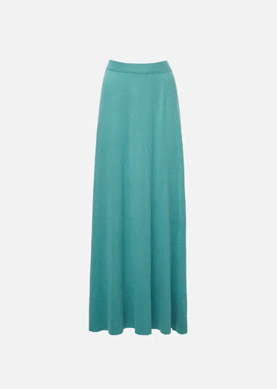 Shop Malo Long Skirt In Silk And Linen