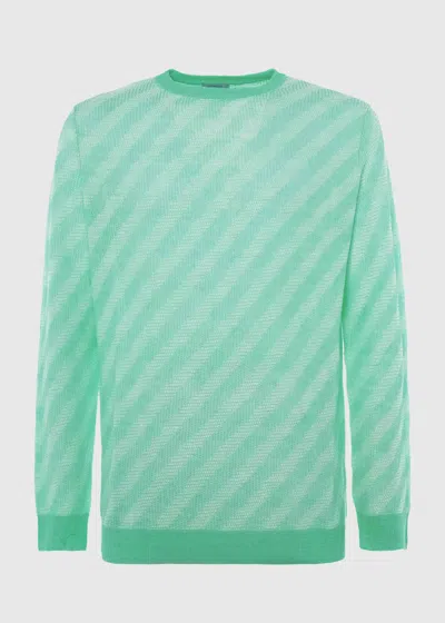 Shop Malo Linen And Cotton Crewneck Sweater