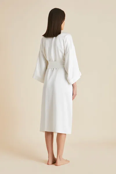 Shop Olivia Von Halle Sabine Desire Ivory Robe In Silk Satin