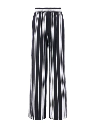 Shop L Agence Lillian Wide-leg Pant In Black/white Scarf Stripe