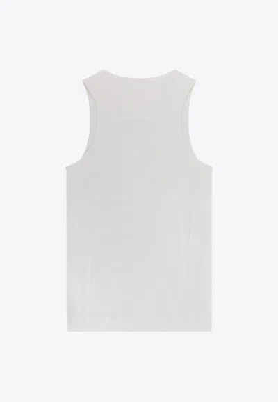 Shop Givenchy 4g Plaque Ribbed Tank Top In White