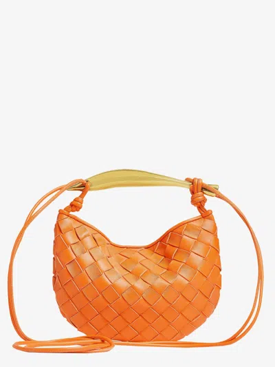 Shop Bottega Veneta Woman Mini Sardine Woman Orange Shoulder Bags