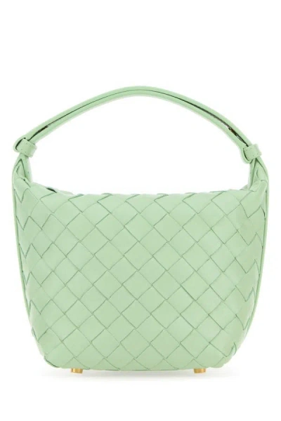 Shop Bottega Veneta Woman Mint Green Leather Micro Candy Wallace Handbag