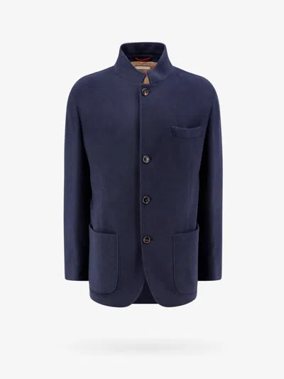 Shop Brunello Cucinelli Man Coat Man Blue Coats