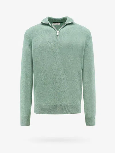 Shop Brunello Cucinelli Man Sweater Man Green Knitwear