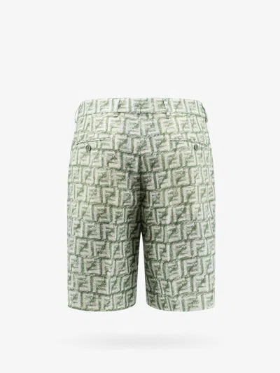 Shop Fendi Man Bermuda Shorts Man Green Bermuda Shorts