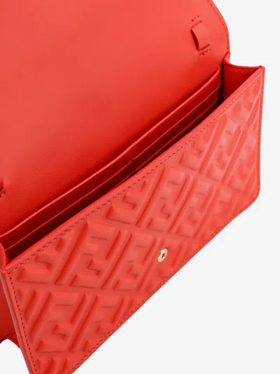Shop Fendi Woman Wallet On Chain Baguette Woman Red Wallets