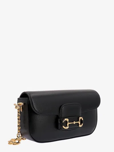 Shop Gucci Woman  Horsebit 1955 Woman Black Shoulder Bags