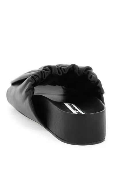 Shop Jil Sander Nappa Leather Slides Women In Black