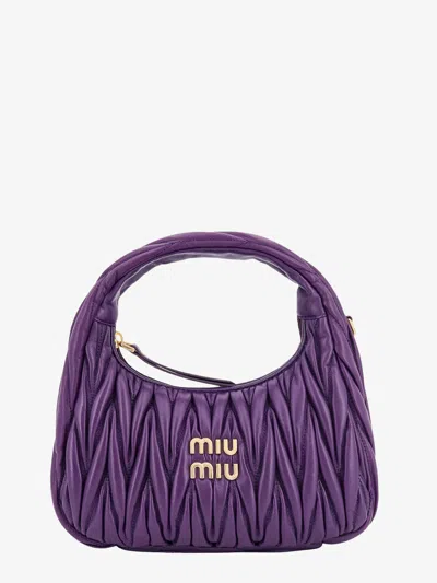 Shop Miu Miu Woman Wander Woman Purple Handbags