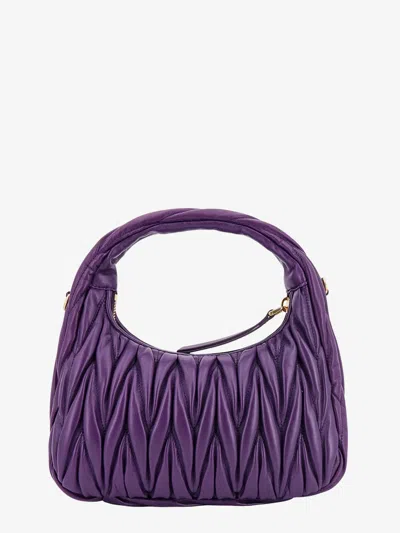 Shop Miu Miu Woman Wander Woman Purple Handbags