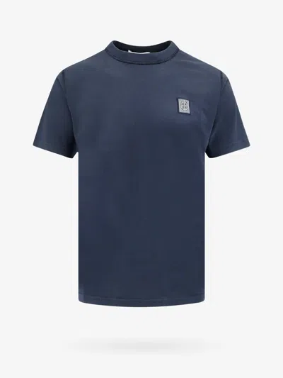 Shop Stone Island Man T-shirt Man Blue T-shirts