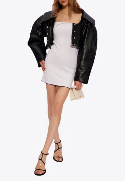 Jacquemus White Mini Dress 'la Mini Robe Aro' In Viscose Woman In White