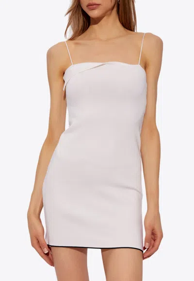 Jacquemus White Mini Dress 'la Mini Robe Aro' In Viscose Woman In White