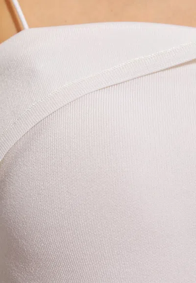 Shop Jacquemus Aro Folded Mini Dress In White