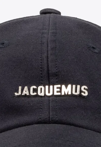 Shop Jacquemus Artichaut Frayed Baseball Cap In Navy