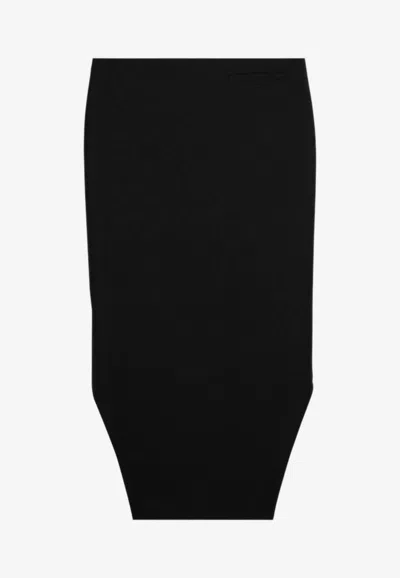 Shop Givenchy Asymmetrical Wool Midi Skirt In Black