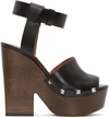 GIVENCHY Black Leather Sofia Sandals