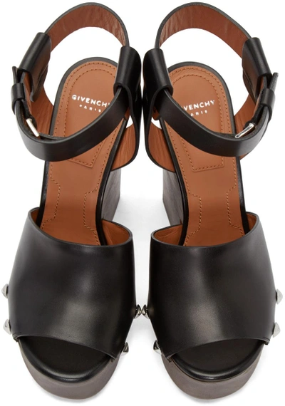 Shop Givenchy Black Leather Sofia Sandals