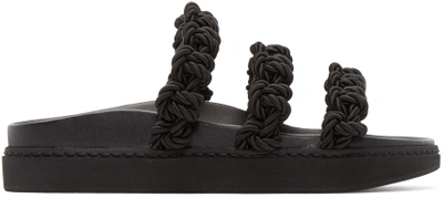 Shop Simone Rocha Black Knotted Strap Sandals