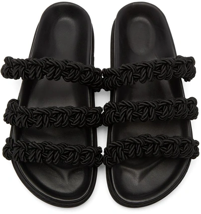 Shop Simone Rocha Black Knotted Strap Sandals