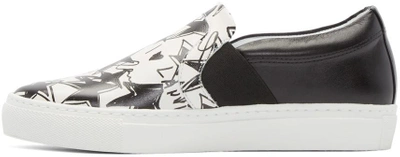 Shop Lanvin Black & White Star Slip-on Sneakers