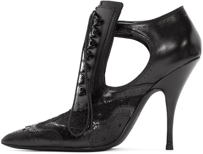 Shop Givenchy Black Leather & Lace Boots