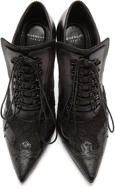 Shop Givenchy Black Leather & Lace Boots