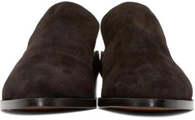 Shop Robert Clergerie Black Suede Alice Loafers