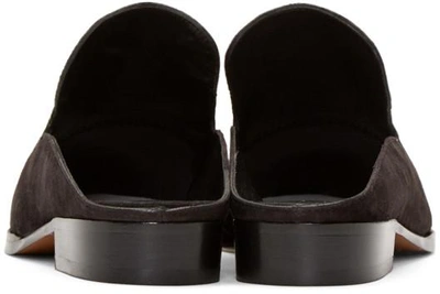 Shop Robert Clergerie Black Suede Alice Loafers