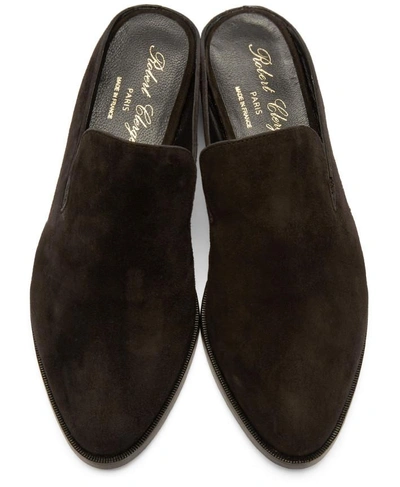 Shop Robert Clergerie Black Suede Alice Loafers