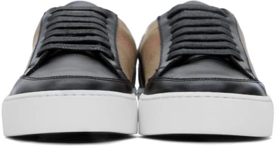 Shop Burberry Black Salmond Check Sneakers