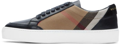 Shop Burberry Black Salmond Check Sneakers