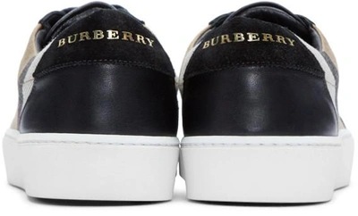 Shop Burberry Black Salmond Check Sneakers